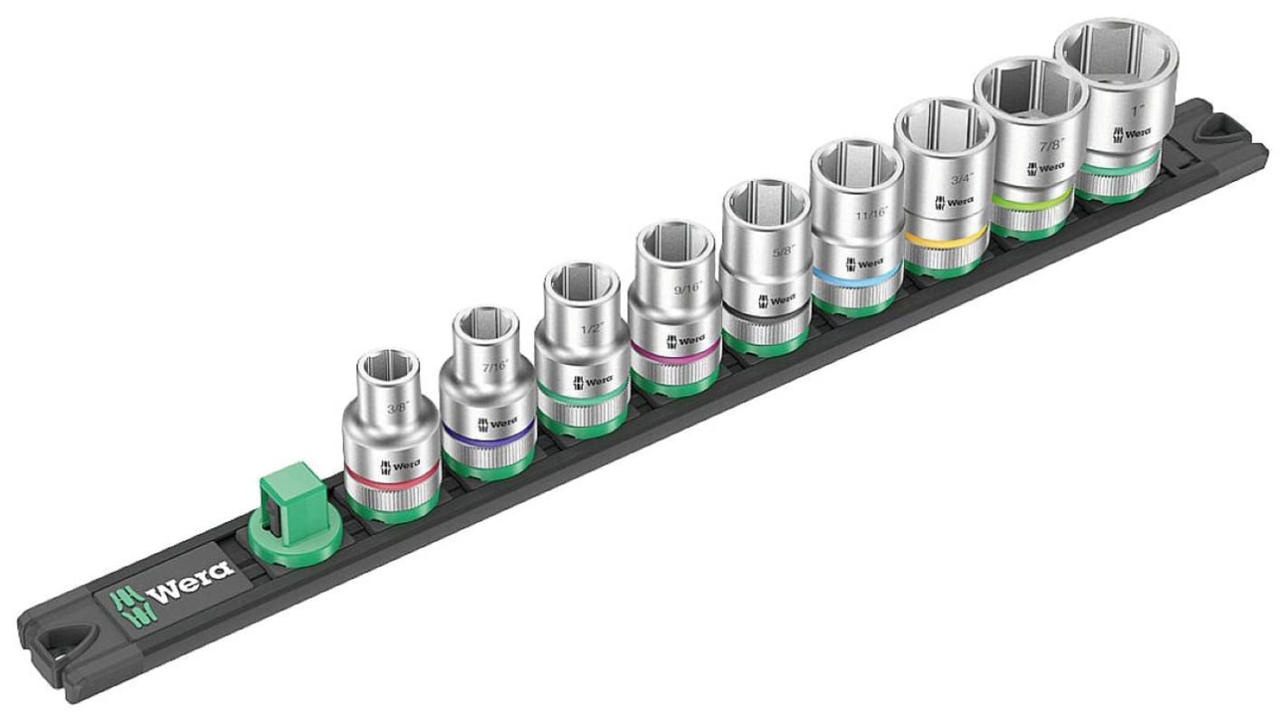 Wera 9-Piece Imperial 1/2 in Standard Socket Set , 6 point