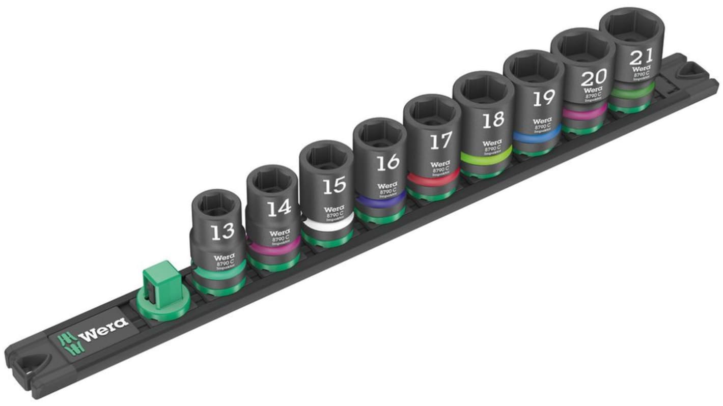 Wera 9-Piece Metric 1/2 in Impact Socket Set , 6 point