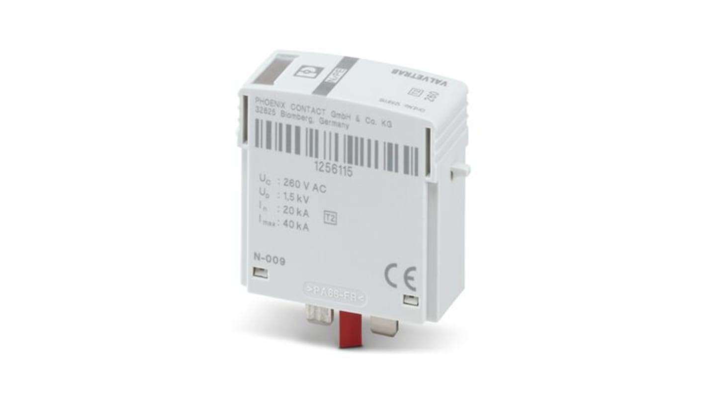 Phoenix Contact Surge Protection Plug 260 V ac Maximum Voltage Rating 40kA Maximum Surge Current Surge Protection