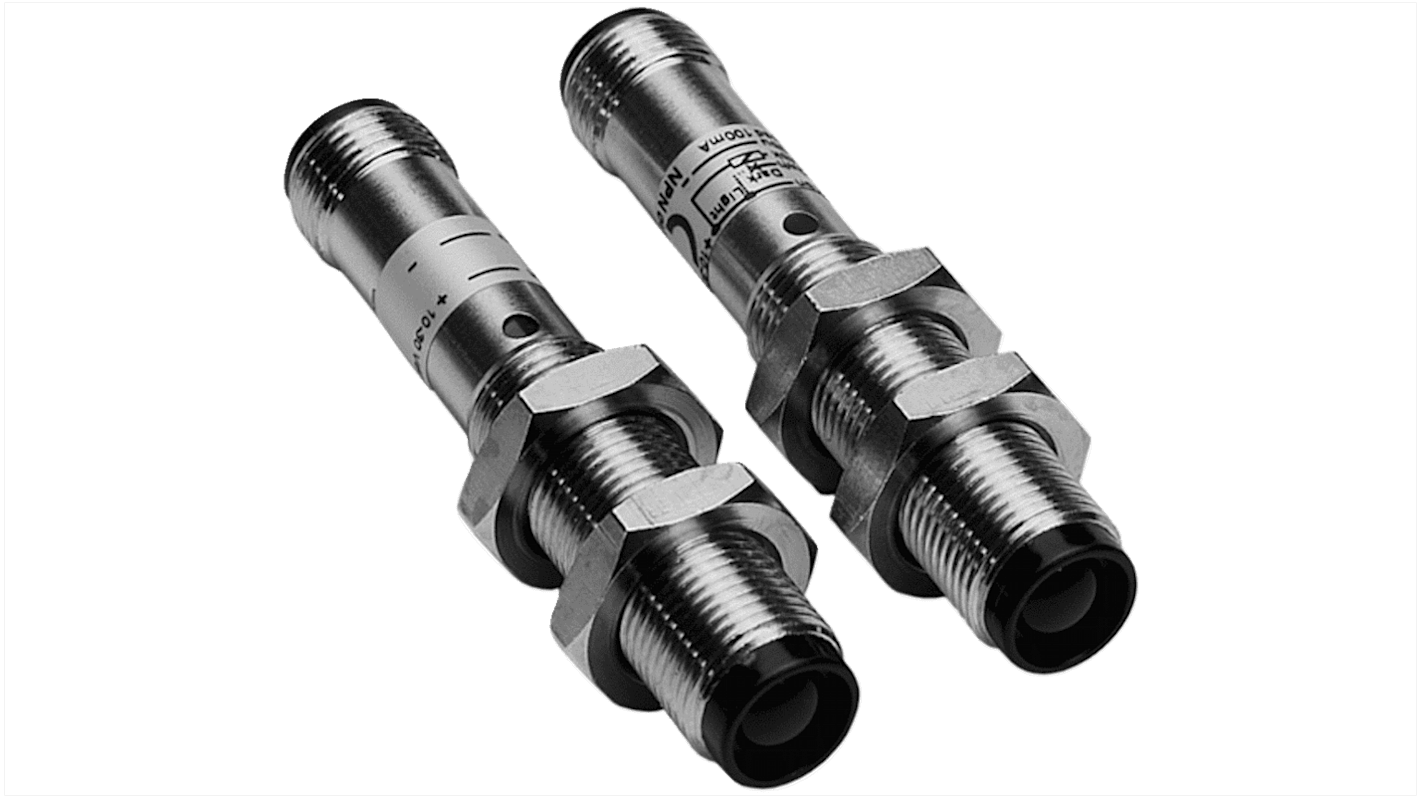 Sick V12-2 zylindrisch Optischer Sensor, Durchgangsstrahl, Bereich 5 m, NPN Ausgang, 4-poliger M12-Steckverbinder,