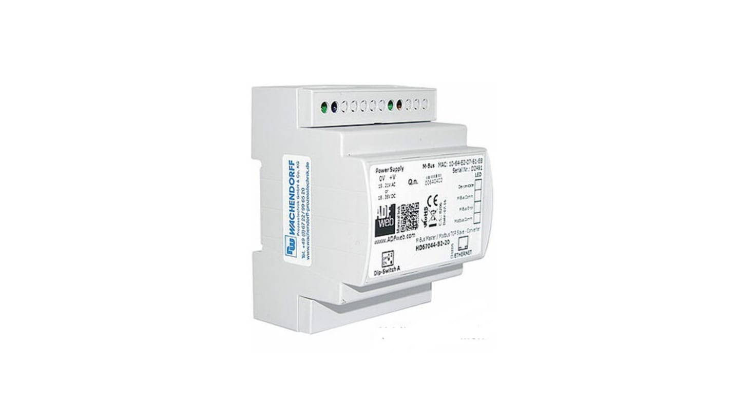 Serwer sieciowy Wachendorff Moduł bramy HD67xxx Cyfrowy Modbus i Modbus TCP HD67044-B2-40 71 x 95 x 60 mm