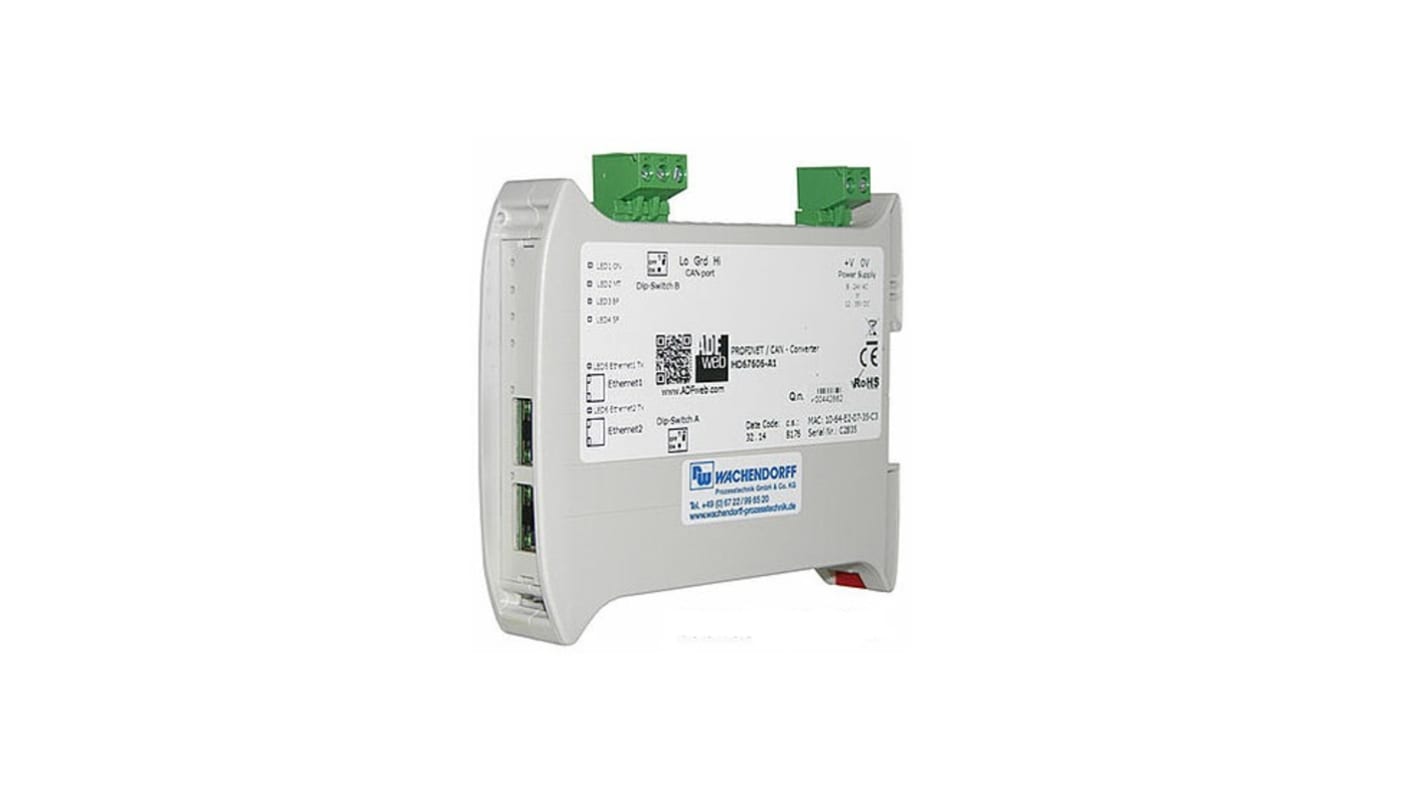 Wachendorff HD67xxx GateWay-Bauteil für PROFINET und CANHD67606-A1 Digital IN Gateway Digital OUT, 23 x 107 x 120 mm