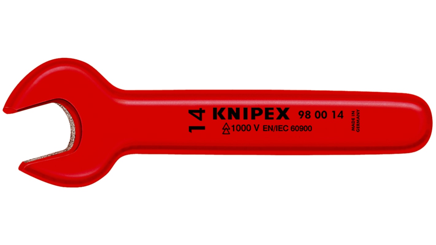 Knipex, SW 7 mm VDE Maulschlüssel Verchromter Vanadium-Stahl , Länge 105 mm