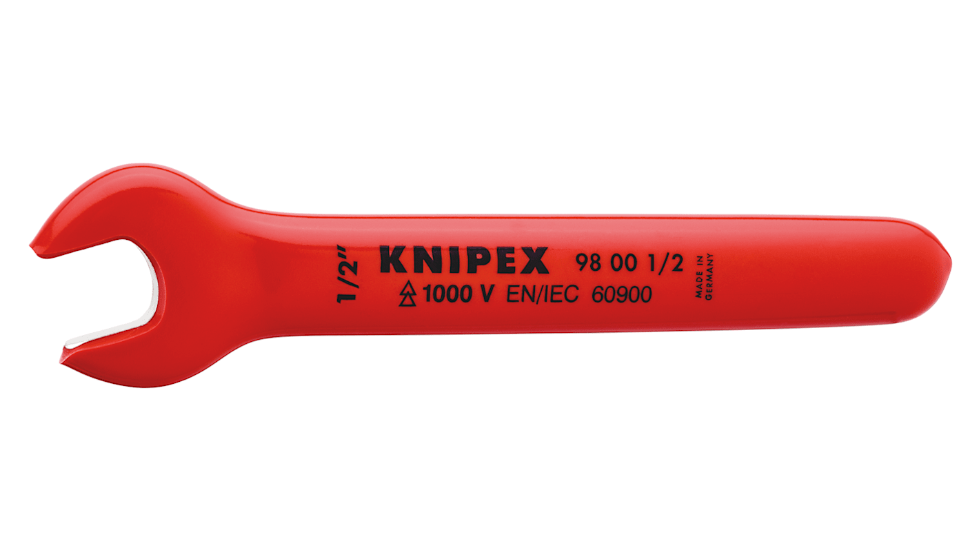 Knipex, SW 1/2 Zoll, SW 1/2Zoll VDE Maulschlüssel Verchromter Vanadium-Stahl , Länge 139,7 mm