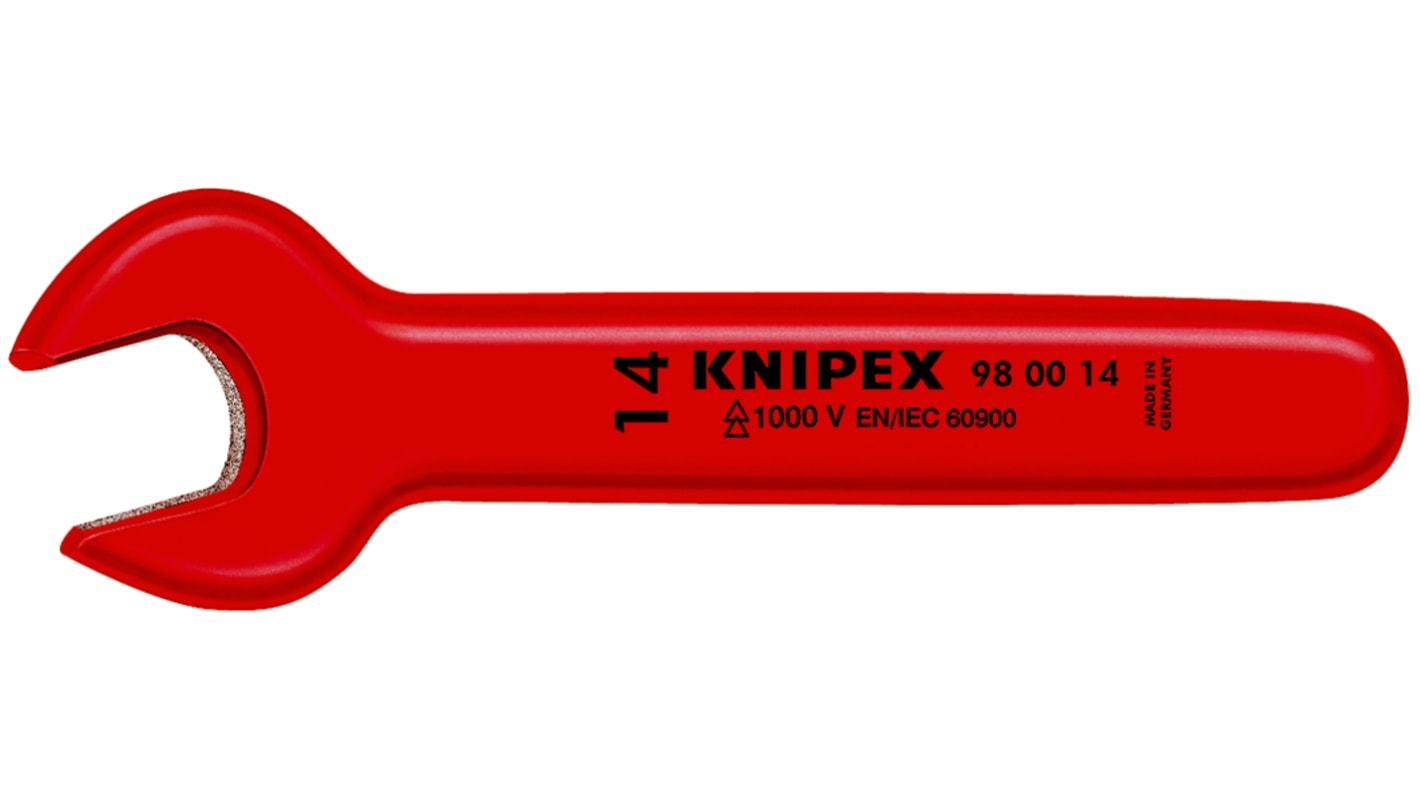Knipex, SW 12 mm VDE Maulschlüssel Verchromter Vanadium-Stahl , Länge 125 mm