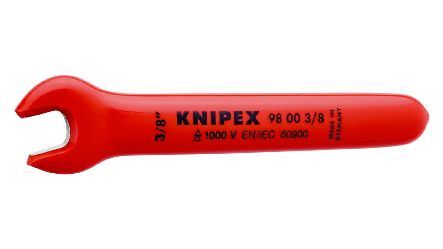 Knipex, SW 3/8 Zoll, SW 3/8Zoll VDE Maulschlüssel Verchromter Vanadium-Stahl , Länge 108 mm