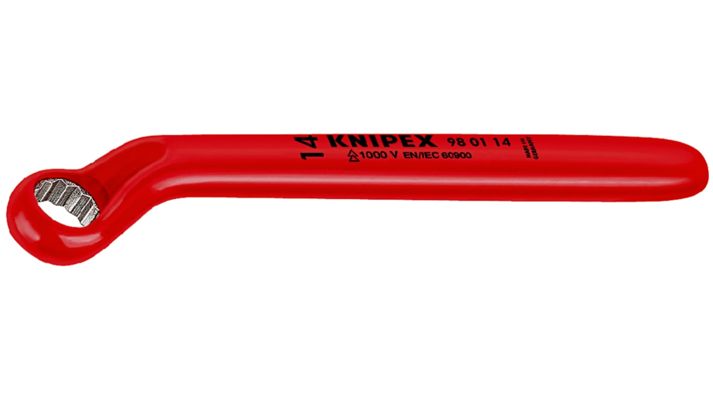 Knipex, SW 14 mm VDE Ringschlüssel Verchromter Vanadium-Stahl , Länge 195 mm