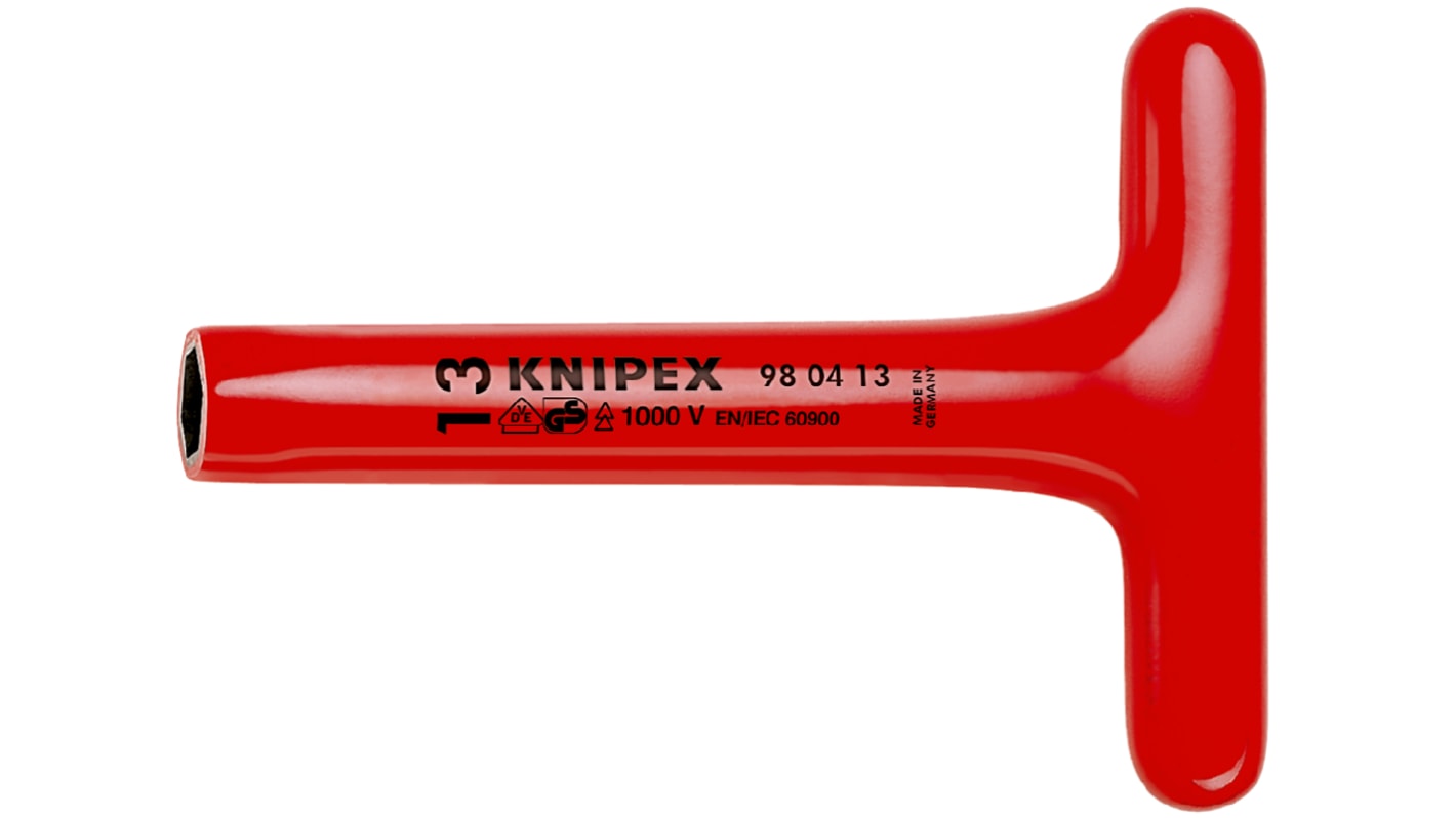 Tourne-écrou 17 mm avec poignée en T Knipex en Acier au chrome vanadium