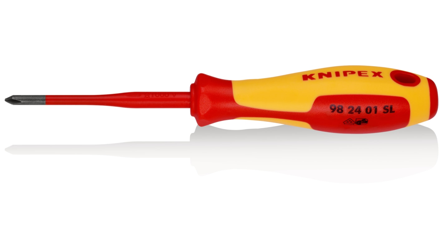 Knipex 標準ドライバ, Phillips, チップサイズ：PH1, VDE/1000V認証あり, 98 24 01 SL