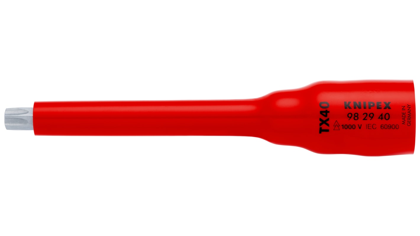 Knipex 3/8 in Drive 3/8in Torx, Torx Bit, TX40, VDE/1000V, 123 mm Overall Length