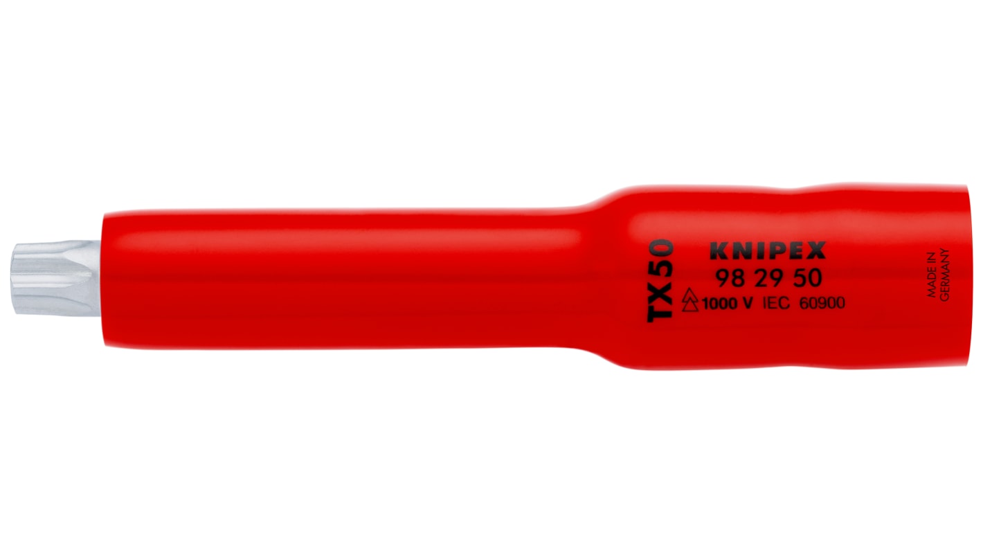 Knipex 3/8 in Drive 3/8in Torx, Torx Bit, TX50, VDE/1000V, 117 mm Overall Length