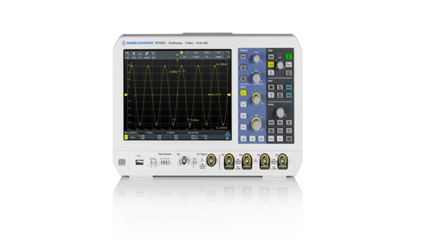 Bundle de osciloscopio de banco Rohde & Schwarz, calibrado RS, canales:4 A, 16 D, 1GHz