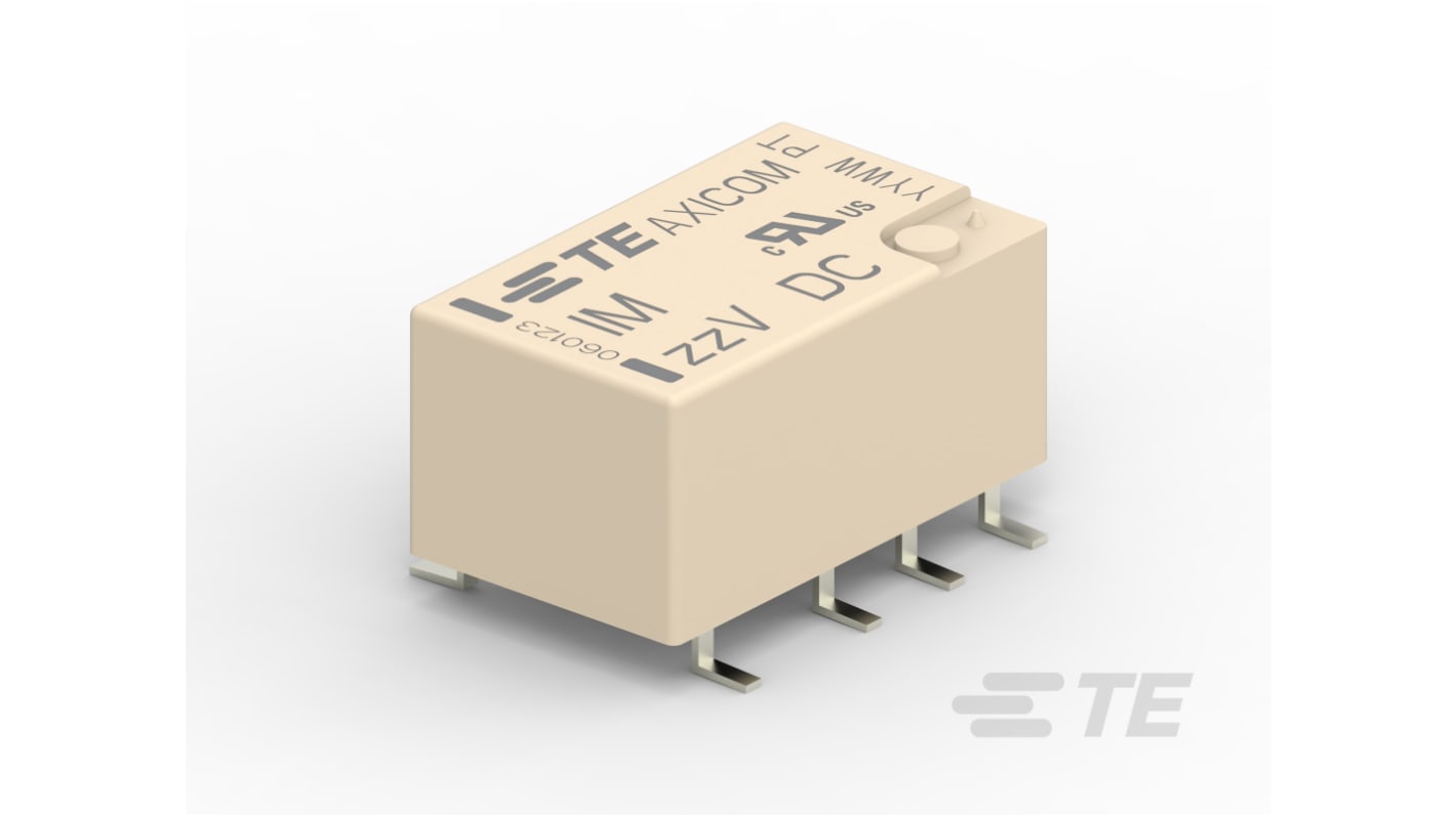 TE Connectivity Surface Mount Signal Relay, 12V dc Coil, 0.4A Switching Current, DPDT