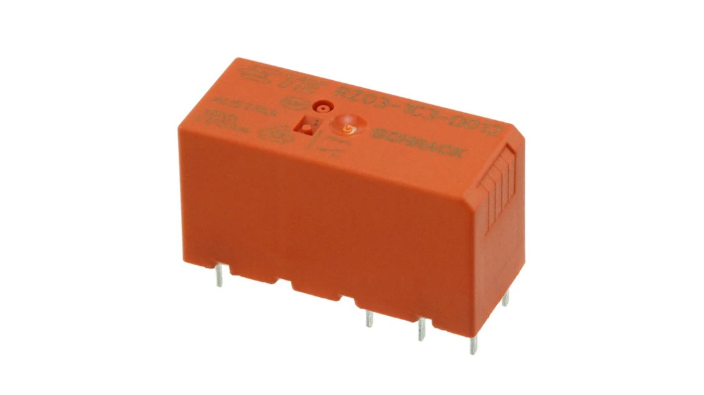 TE Connectivity SCHRACK Power PCB Relay RZ  Monostabiles Relais, Tafelmontage 1-poliger Wechsler 5V dc Spule / 420mW