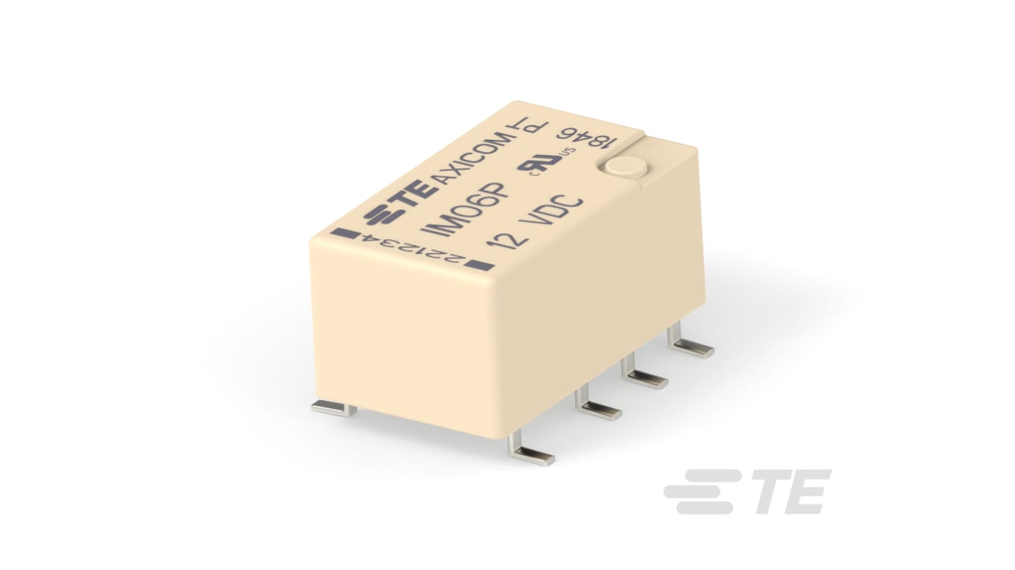 TE Connectivity Surface Mount Signal Relay, 12V dc Coil, 0.4A Switching Current, DPDT