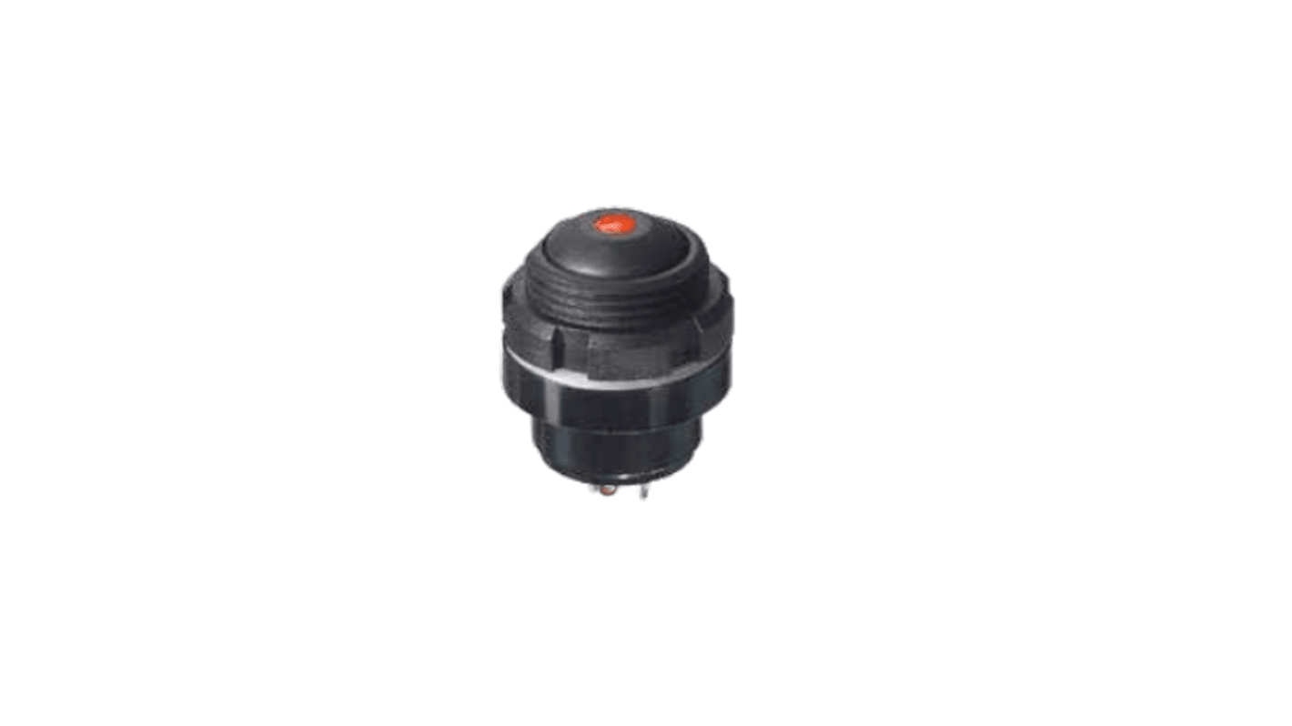 APEM IZ Series Push Button Switch, Momentary, Panel Mount, 15mm Cutout, 1 NO, Clear LED, 48V dc, IP67