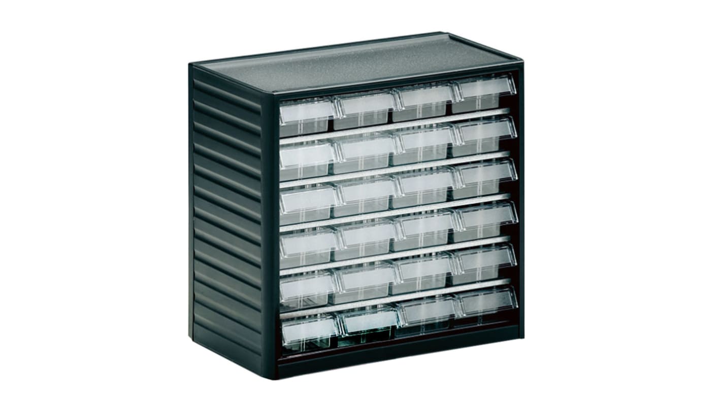 291-3 | Treston 24 Drawer Storage Unit, PP, 290mm x 310mm x 180mm, Grey ...