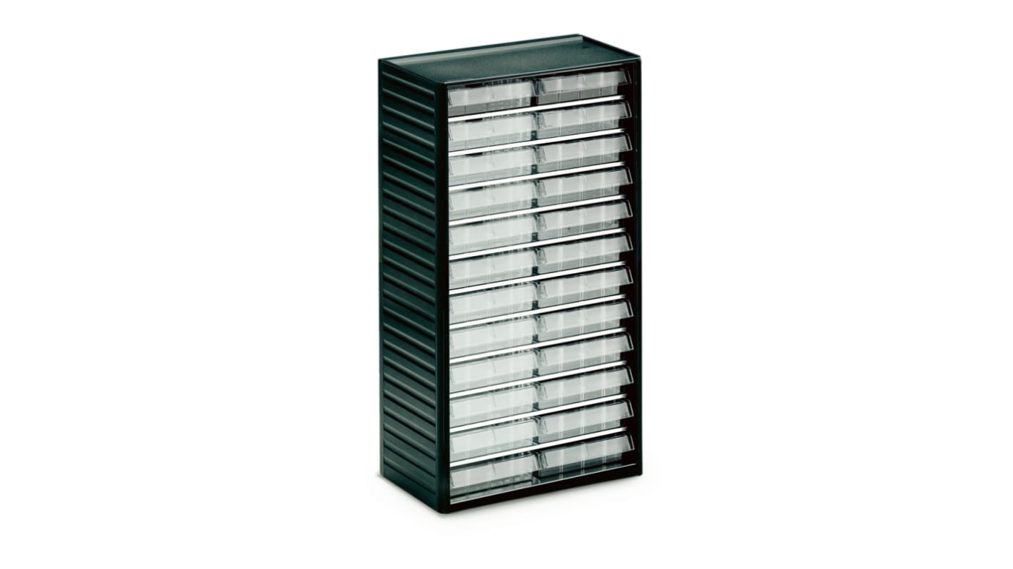 552-3 | Treston 24 Drawer Storage Unit, PP, 550mm x 310mm x 180mm, Grey ...