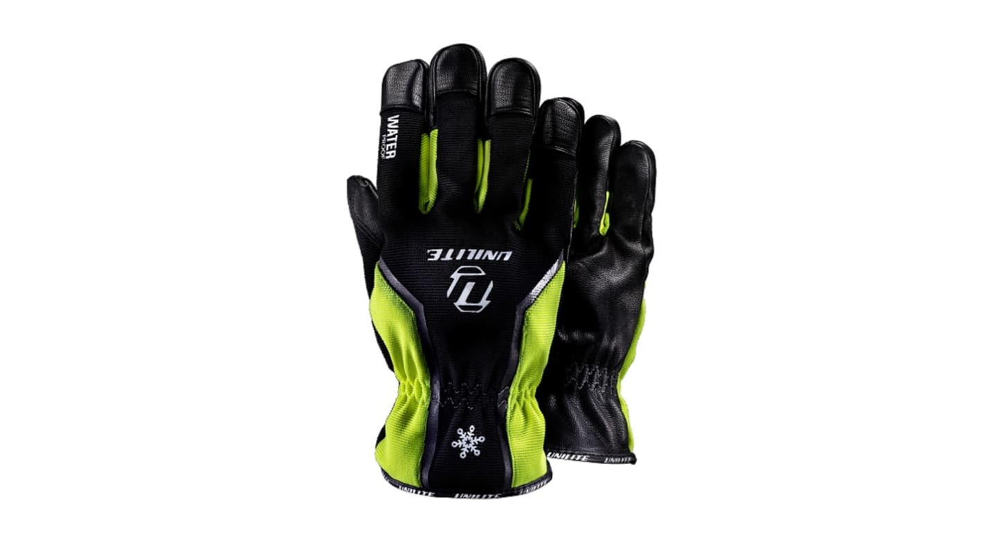 Guantes impermeables de Poliéster Negro Unilite serie UG-TW1, talla 8, con recubrimiento de Hipora, Resistente al frío