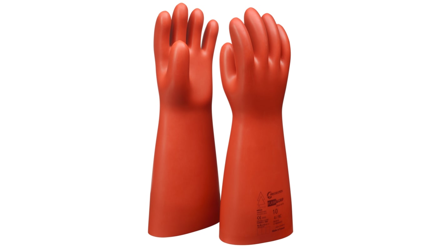 Facom Maintenance/Personal Equipment Red Latex Mechanical Protection Gloves, Size 10