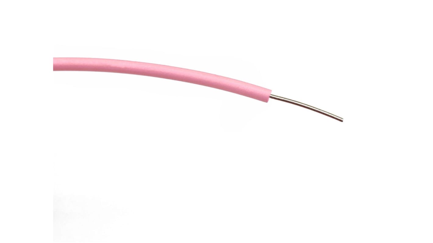 RS PRO Pink 0.3mm² Hook Up Wire, 1/0.6 mm, 100m, PVC Insulation