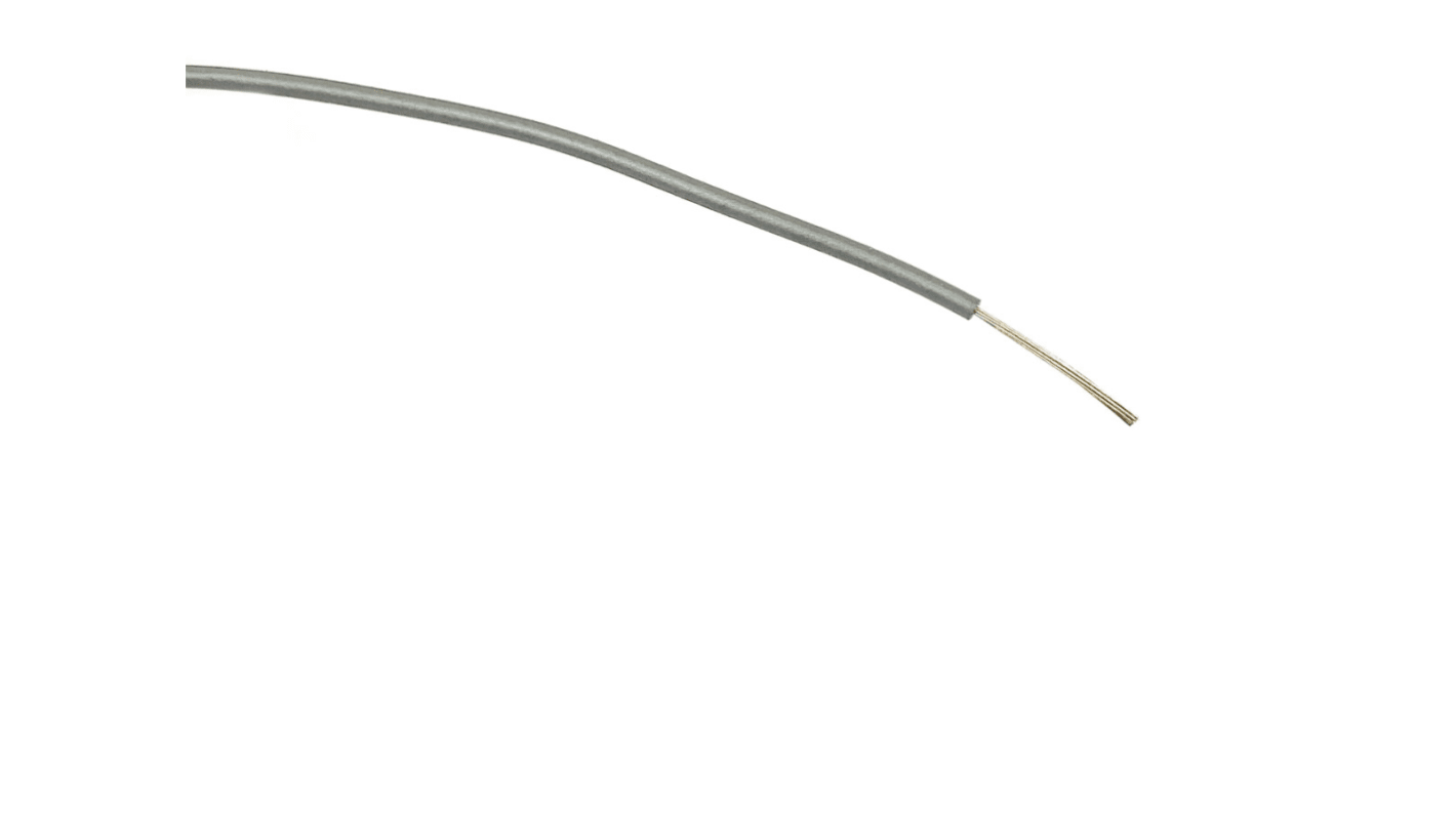 RS PRO Grey 0.5 mm² Hook Up Wire, 16/0.2 mm, 100m, PVC Insulation