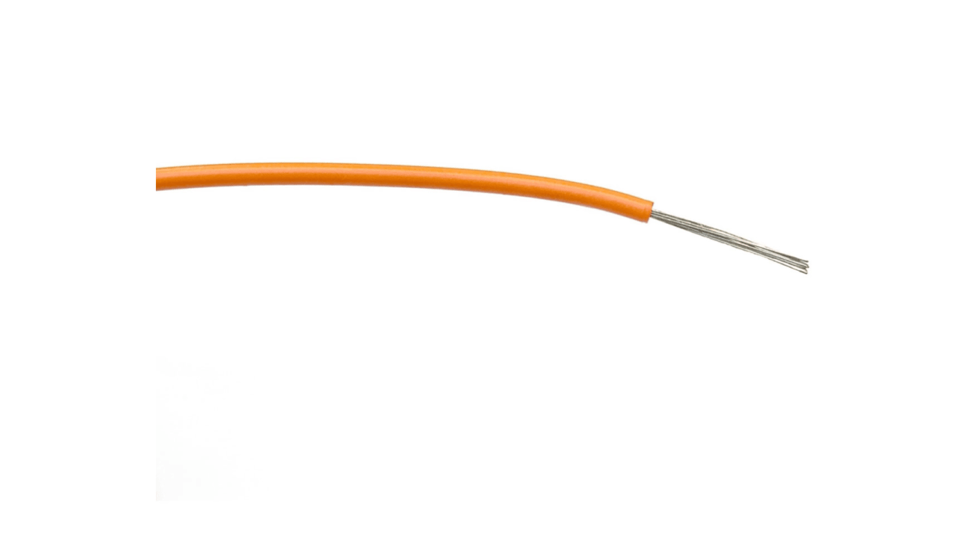 RS PRO Orange 0.5 mm² Hook Up Wire, 16/0.2 mm, 100m, PVC Insulation