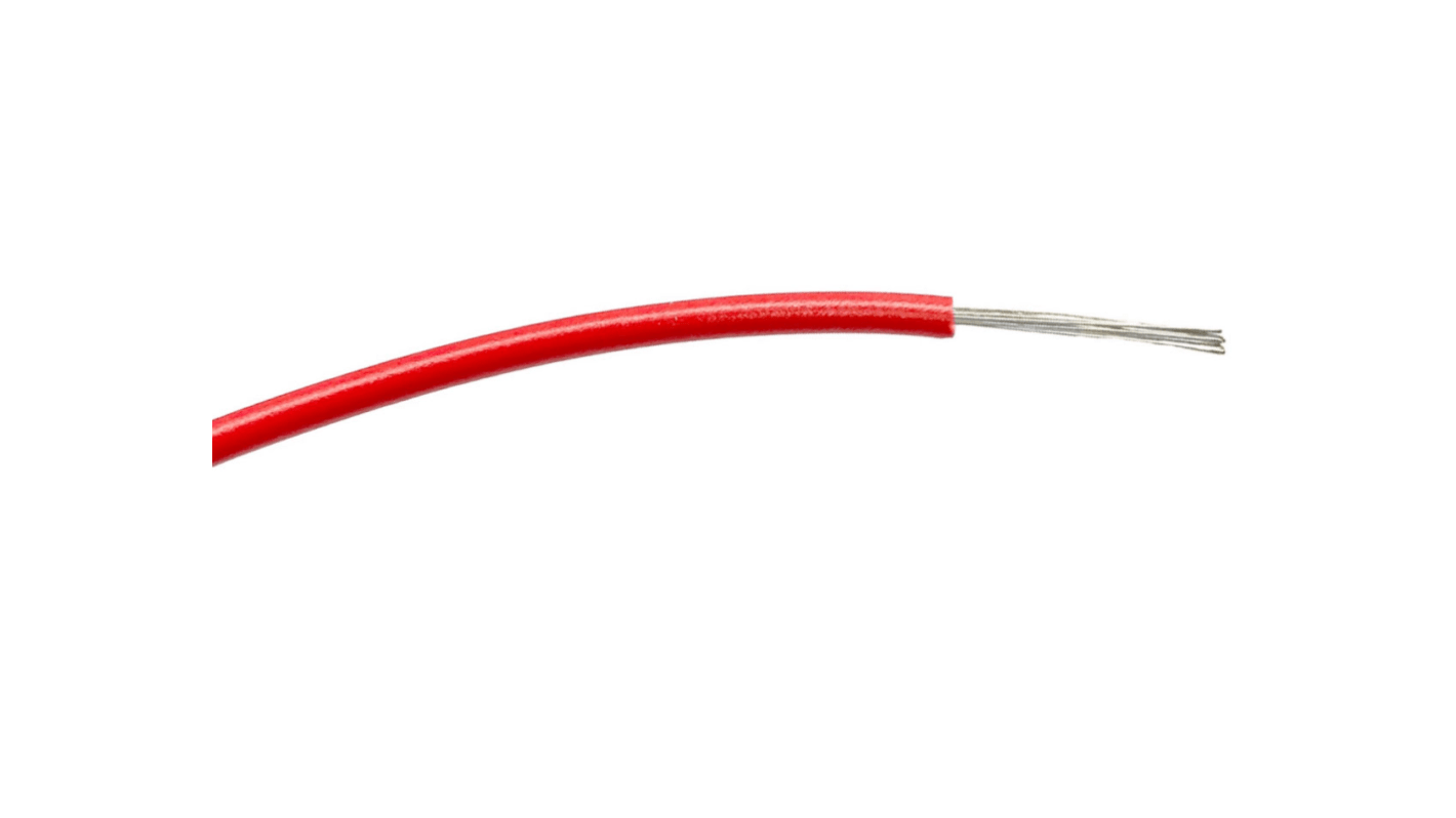 RS PRO Red 0.5 mm² Hook Up Wire, 16/0.2 mm, 100m, PVC Insulation