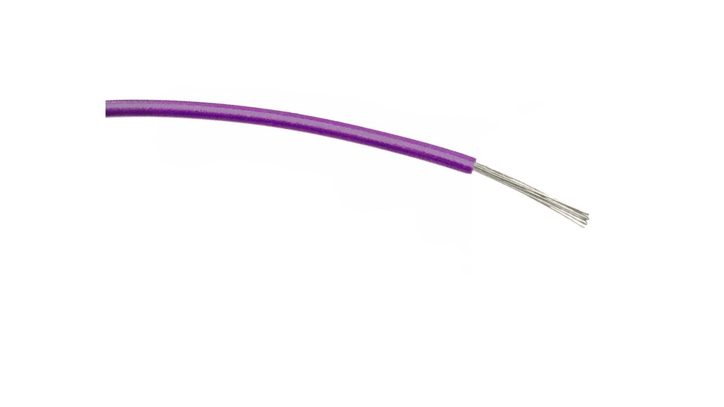 Cable de conexión RS PRO, área transversal 0,5 mm² Clase 5 BS EN 60228 Filamentos del Núcleo 16/0,2 mm Morado, 1.000 V