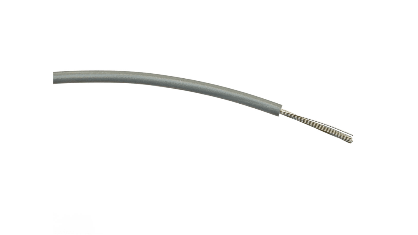 RS PRO Grey 0.75 mm² Hook Up Wire, 24/0.2 mm, 100m, PVC Insulation
