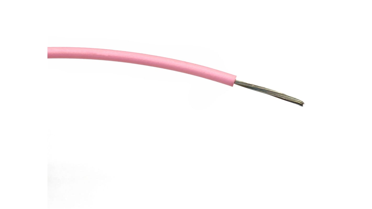 RS PRO Pink 0.75mm² Hook Up Wire, 24/0.2 mm, 100m, PVC Insulation