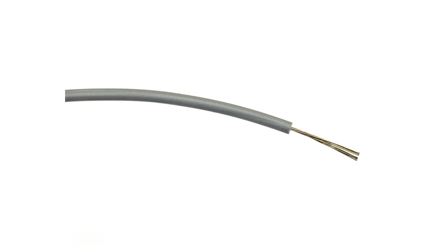 RS PRO Grey 0.22 mm² Hook Up Wire, 7/0.2 mm, 100m, PVC Insulation