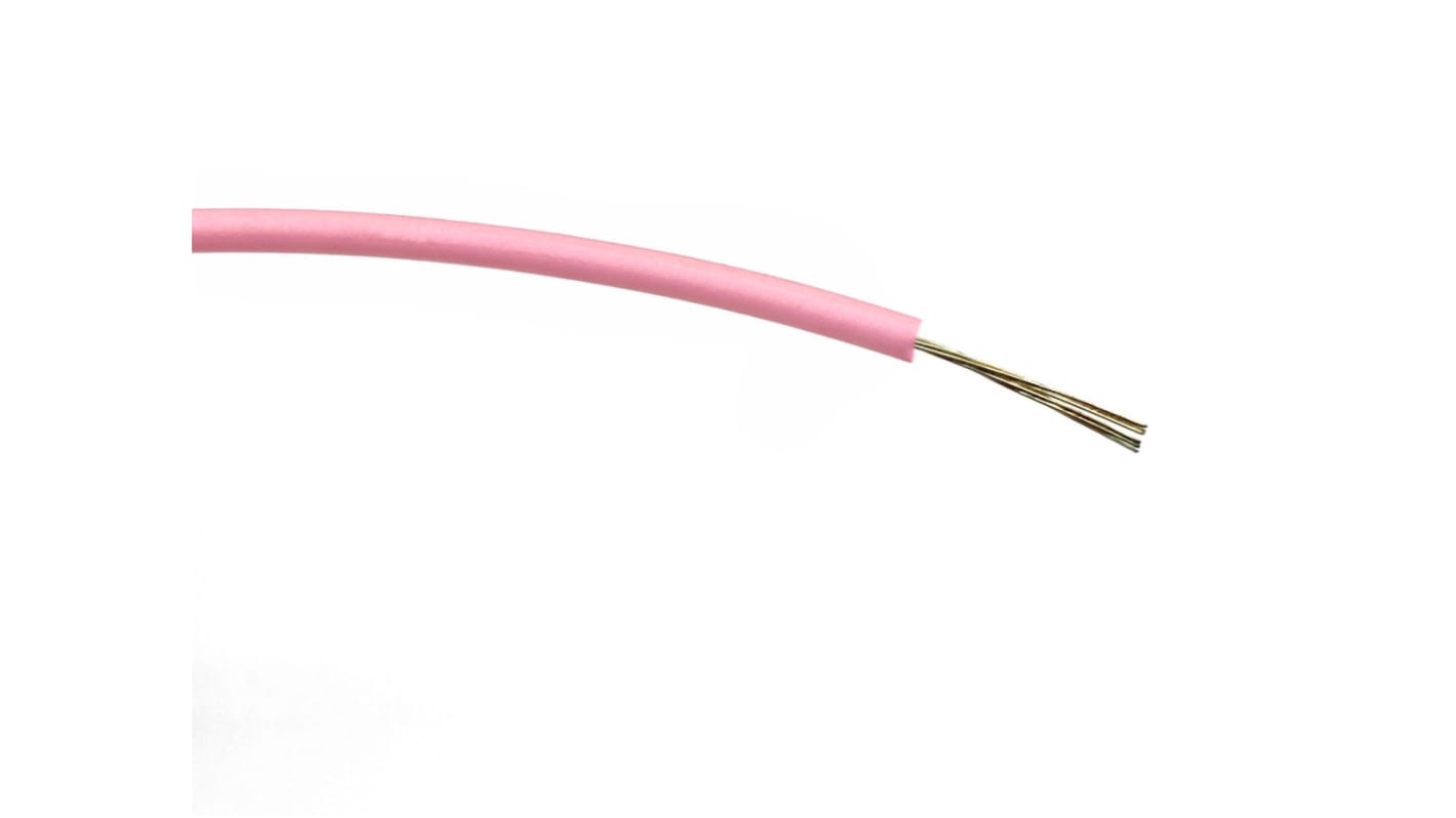 Cable de conexión RS PRO, área transversal 0,22 mm² Clase 5 BS EN 60228 Filamentos del Núcleo 7 / 0,2 mm Rosa, 1.000 V