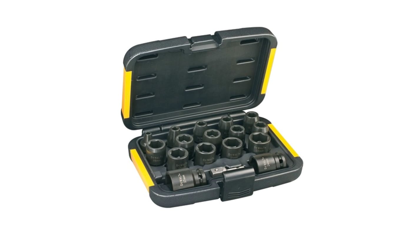 DT7506QZ DeWALT 17Piece Metric 1/2 in; 3/8 in Impact Socket Set , 6