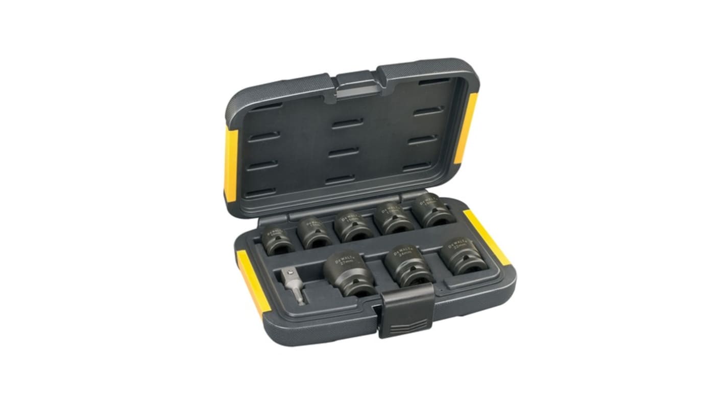 DeWALT 9-Piece Metric 1/2 in Impact Socket Set , 6 point