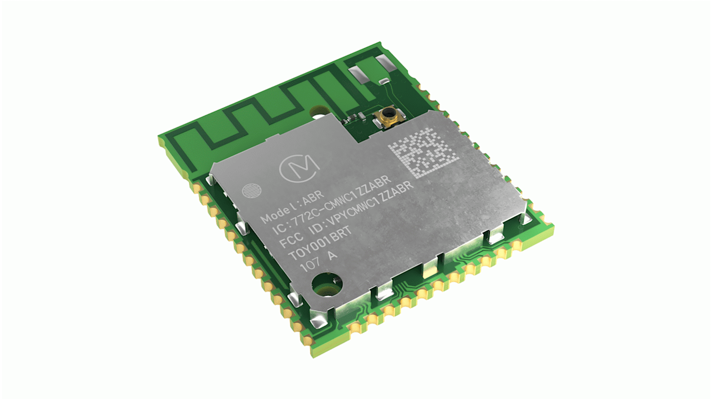 Moduł WiFi CMWC1ZZABR-107, 802.11b/g/n, WLAN, GPIO, UART, 3 → 3.6V, Murata Power Solutions