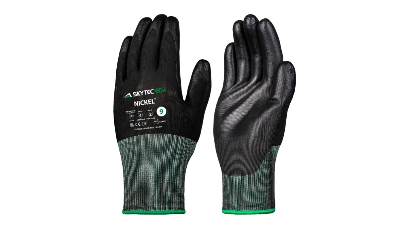 Skytec Eco Nickel Allgemeine Schutzhandschuhe, Größe 6, Abrasion Resistant, Tear Resistant, Polyester Schwarz