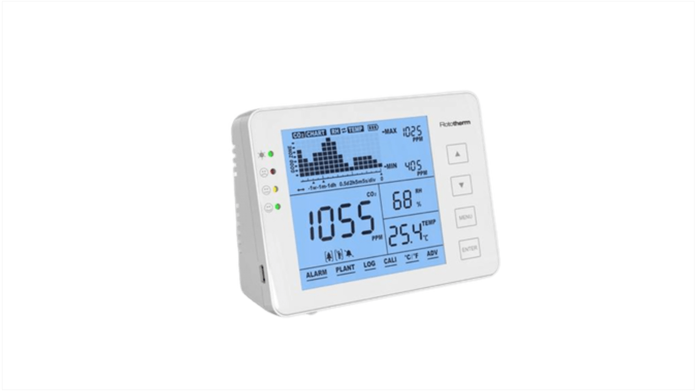 Monitor de calidad de aire Digitron AM60, control de CO2, humedad, temperatura, con registro de datos