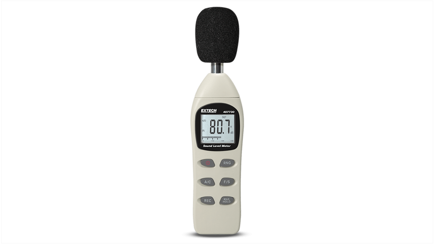 407730 Extech Sound Level Meter, 40dB to 130dB RS