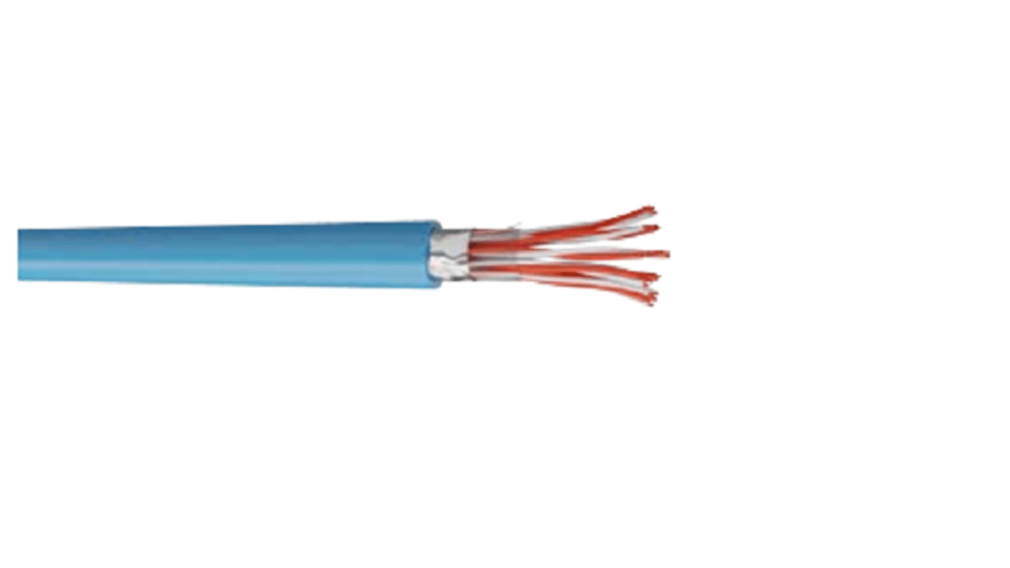 AXINDUS INSTRUM Control Cable, 7 Cores, 0.9 mm, EGSF, Screened, 100m, Blue PVC Sheath