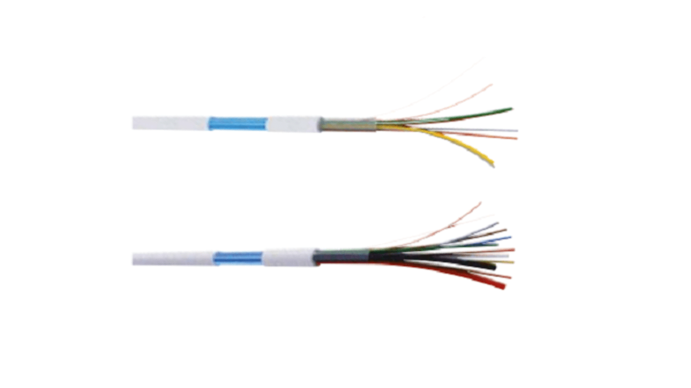 CAE Groupe 20 Control Cable, 6 Cores, 0.22 mm², Screened, 100m, White PVC Sheath