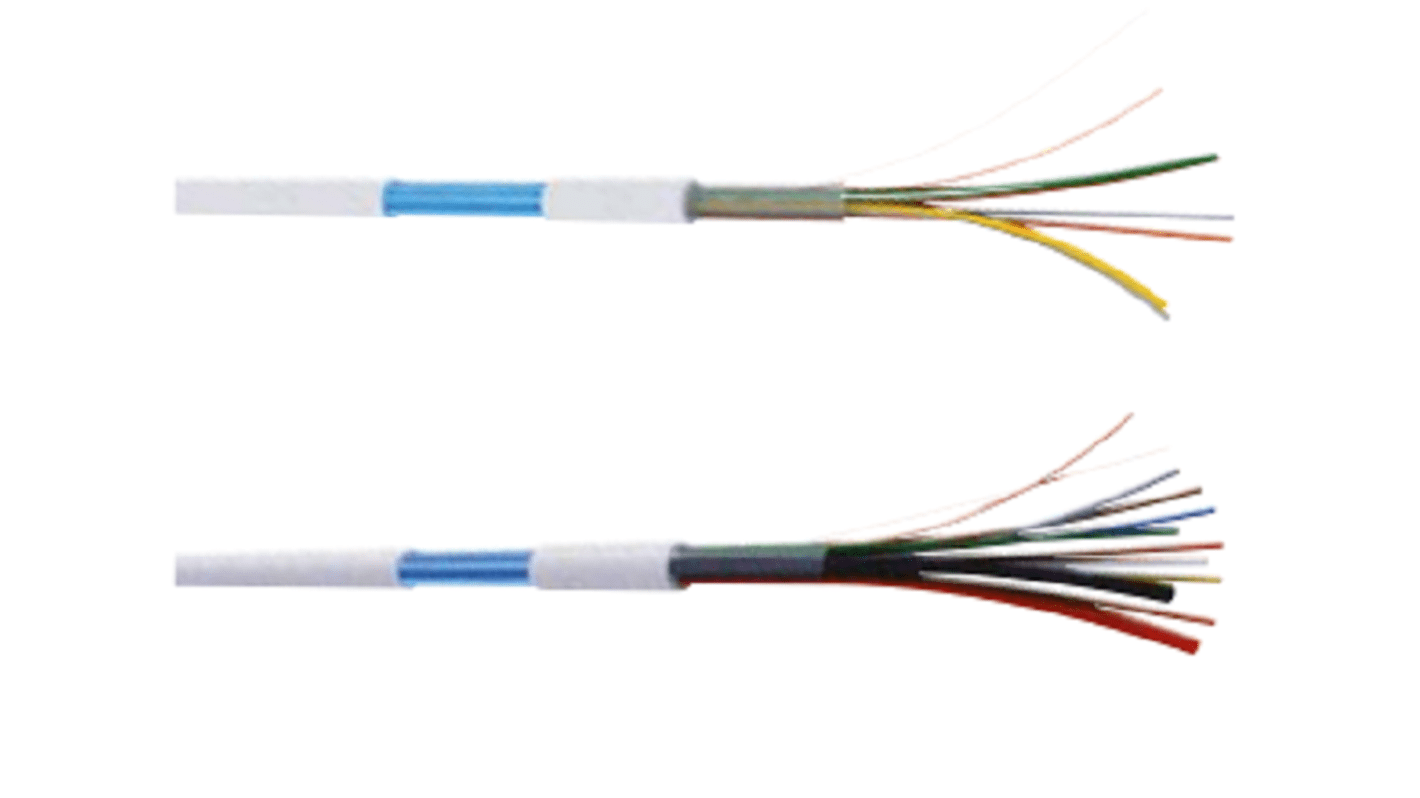 CAE Groupe 20 Control Cable, 8 Cores, 0.22 mm², Screened, 100m, White PVC Sheath