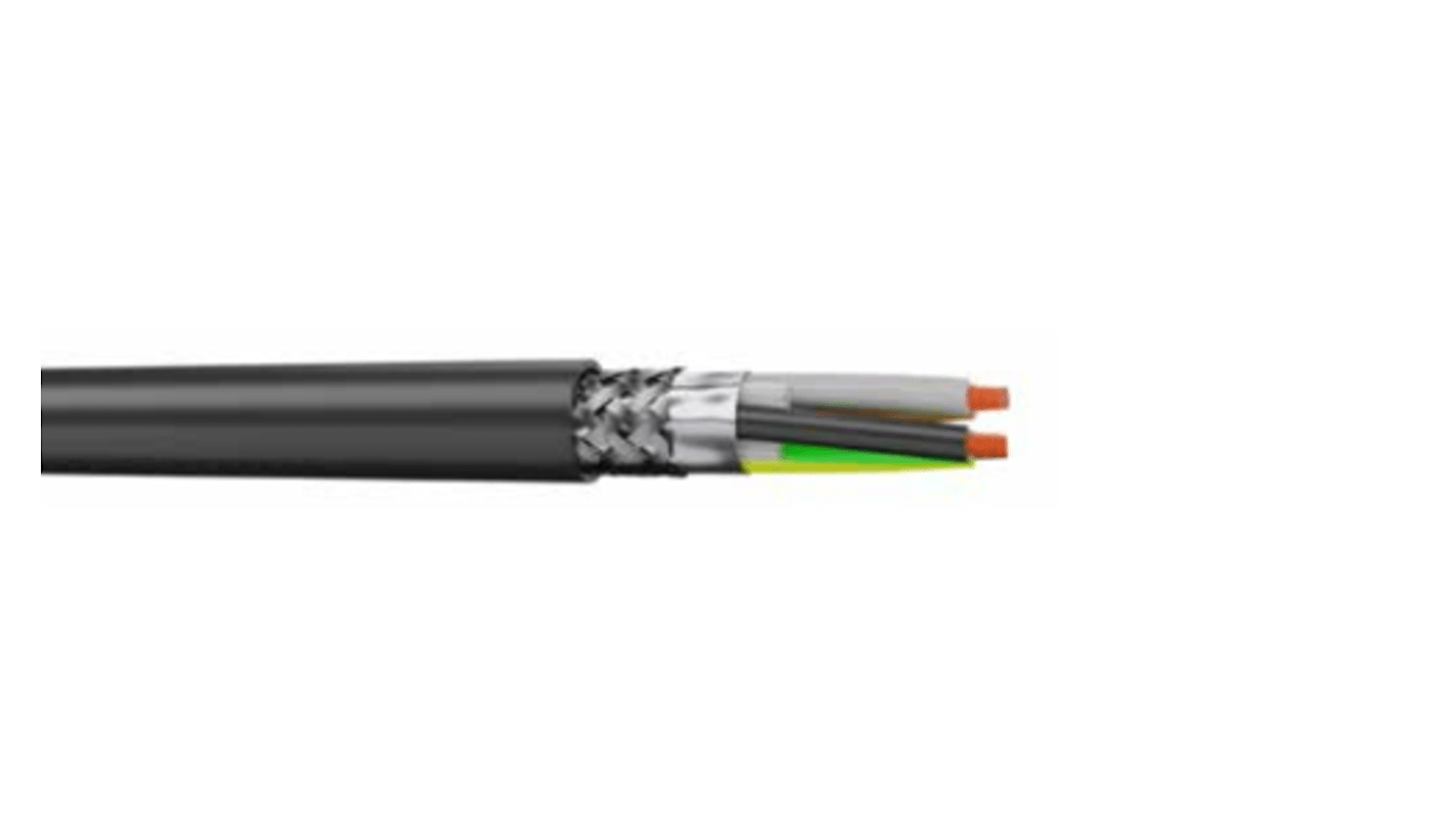 Cable de alimentación apantallado AXINDUS 2XSL de 4 núcleos, 1,5 mm², long. 100m, funda de PVC