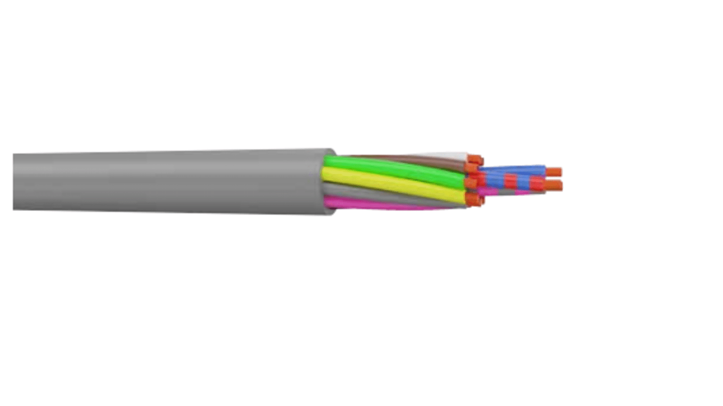 CAE Groupe HIFLEX-Y Control Cable, 4 Cores, 0.25 mm², LiYY, Unscreened, 100m, Grey PVC Sheath
