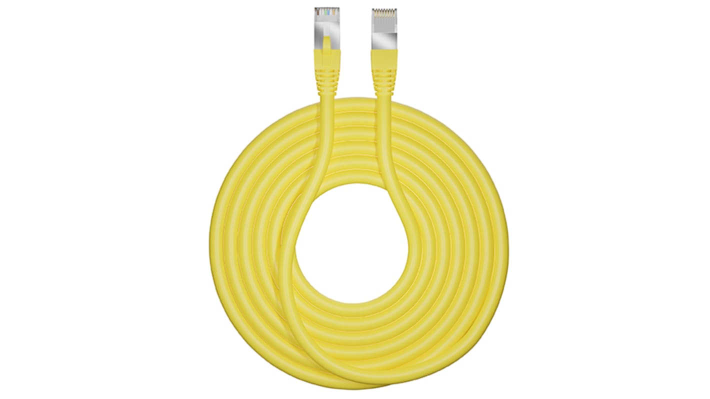CAE Cat6 RJ45 to RJ45 Ethernet Cable, F/UTP, Yellow, 500mm, Fire Resistant