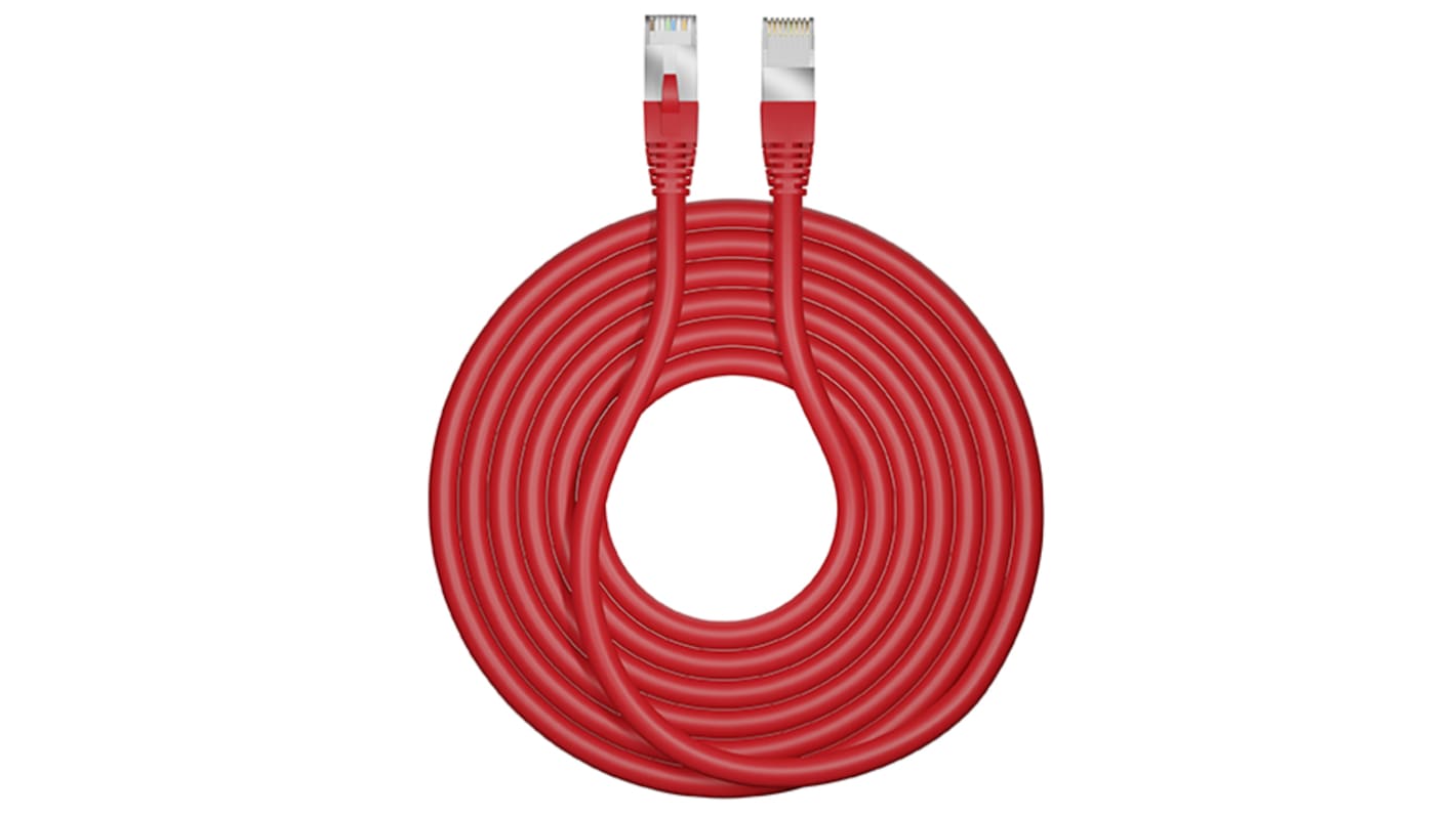 CAE Cat6 RJ45 to RJ45 Ethernet Cable, F/UTP, Red, 500mm, Fire Resistant