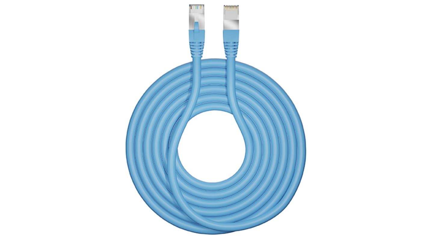 Câble Ethernet catégorie 6 F/UTP CAE Multimedia Connect, Bleu, 1m Avec connecteur, Résistant au Feu