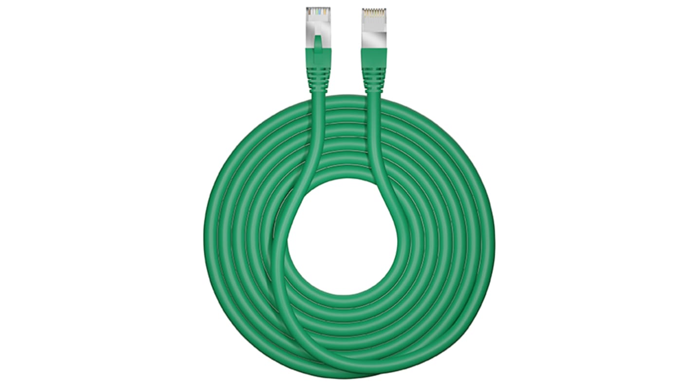 Câble Ethernet catégorie 6 F/UTP CAE Multimedia Connect, Vert, 3m Avec connecteur, Résistant au Feu