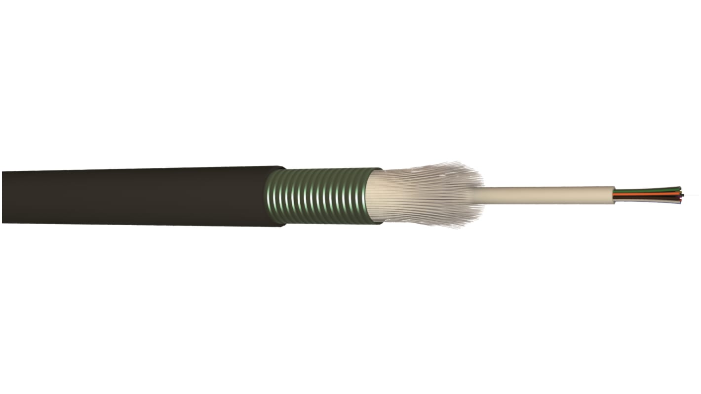 Cable de fibra óptica CAE Multimedia Connect OM3, long. 100m, funda de PEHD Negro