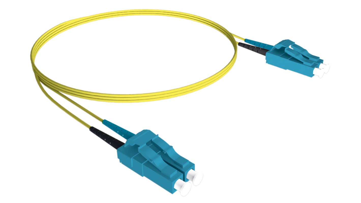 CAE Multimedia Connect Duplex Duplex OS2 Fibre Optic Cable Assembly, 9μm, Yellow, 15m